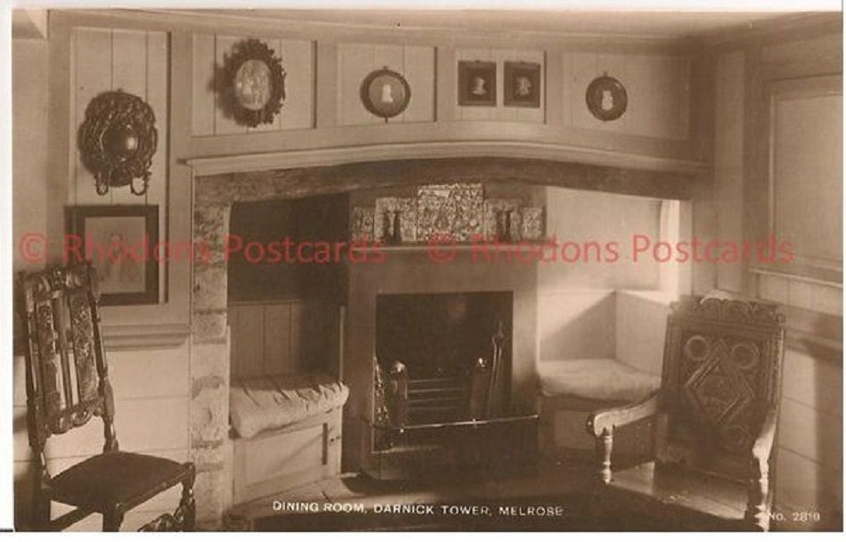 The Dining Room, Darnick Tower, Melrose, Scotland 1930s Postcard