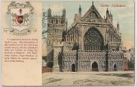 Exeter Cathedral And Coat Of Arms Pre 1914 View Postcard