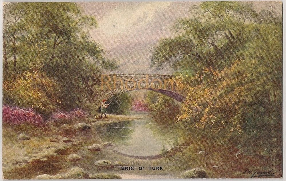 Scotland: Stirlingshire. Brig O'Turk. Valentines Art Colour Series Postcard