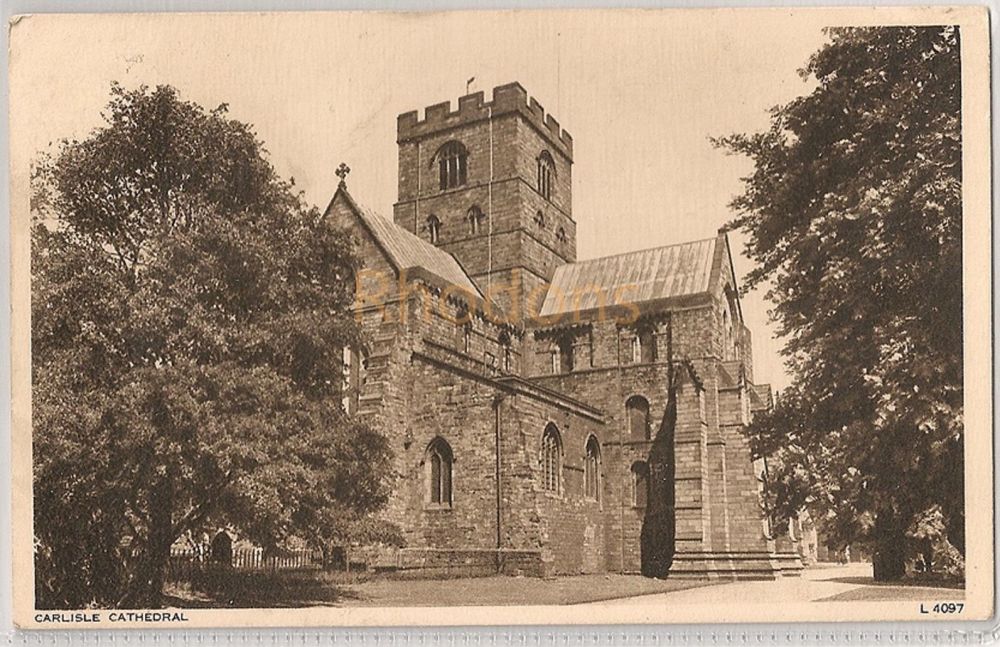 Carlisle Cathedral, Cumberland. 1950s Photochrom Postcard