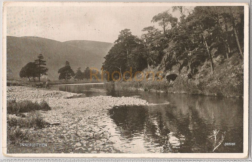 Innerleithen, Scottish Borders Riverside View -1930s Postcard