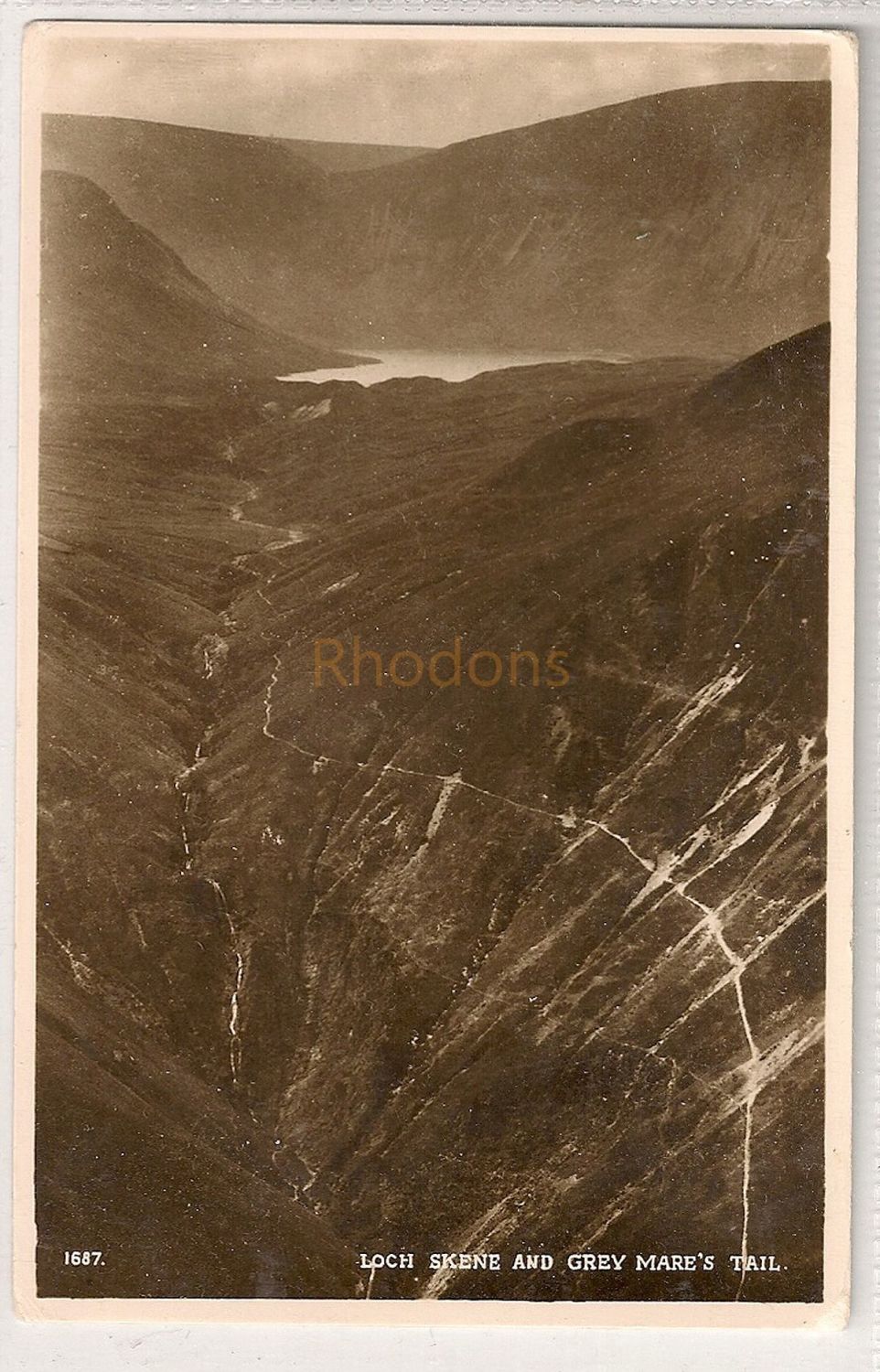Scotland: Borders. Loch Skene And Grey Mares Tail. Real Photo Postcard