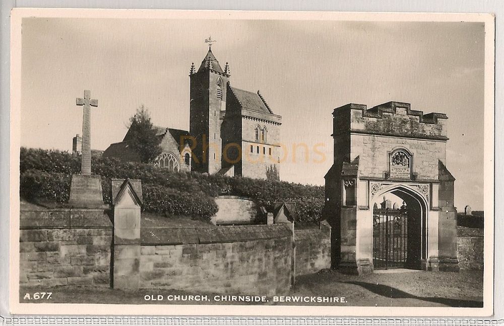 Scotland: Borders. Old Church, Chirnside, Berwickshire. Real Photo Postcard
