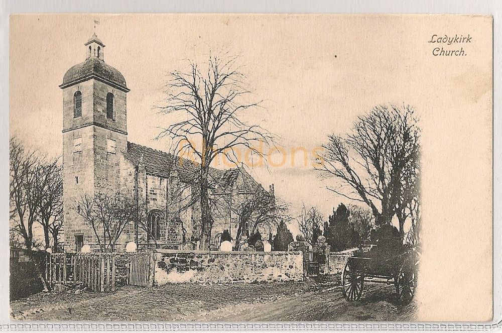 Ladykirk Church, Berwickshire. Early 1900s Photo Postcard