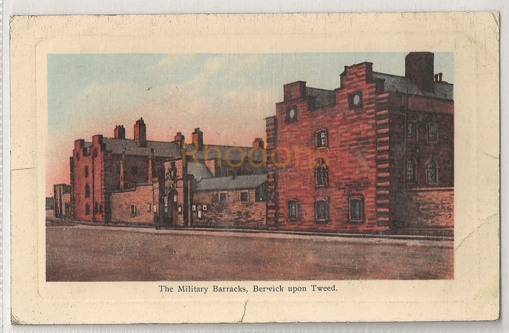 Northumberland: Military Barracks, Berwick upon Tweed. Postmark For August 21 1909 / Recipient Family:  Walker, Canongate, Edinburgh 