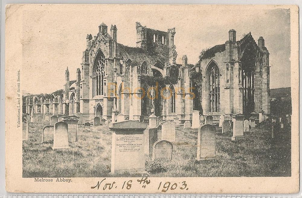 Melrose Abbey, Scotland-Early 1900s Postcard | Sent To Miss OLIVER, Chirnside, 1903