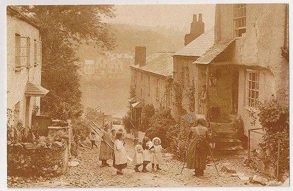 Cornwall: Bodinnick Street View, 1904. Nostalgia Reproduction Postcard