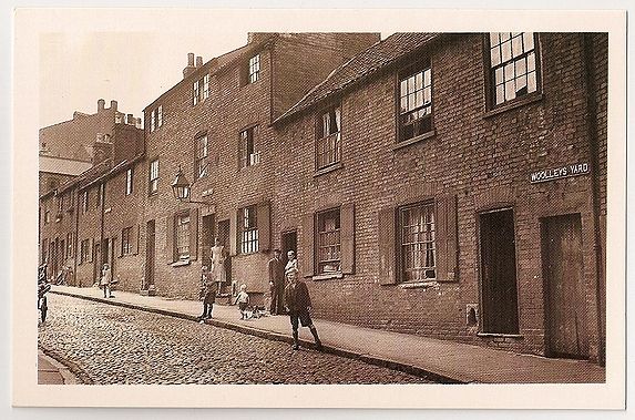 Nottingham: Woolleys Yard, 1933 Street View. Nostalgia Reproduction Postcard