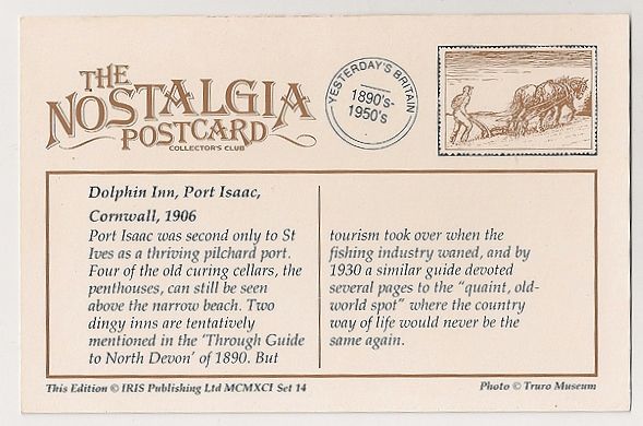 Cornwall: Dolphin Inn, Port Isaac, 1906. Nostalgia Reproduction Postcard