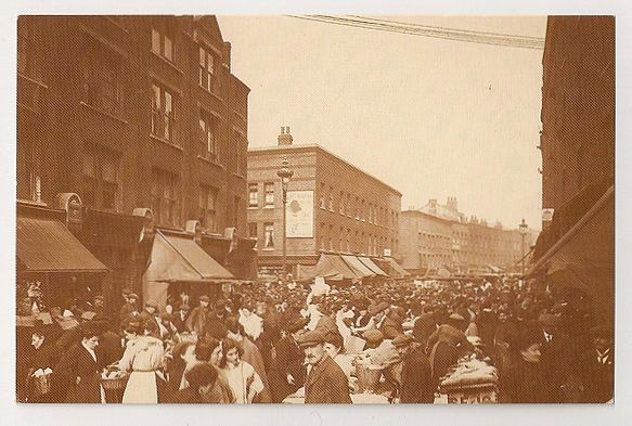 London: Petticoat Lane Street View, 1912. Nostalgia Reproduction Postcard