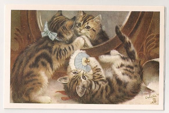 Cats and Kittens, 'Preparing For The Party', 1917. Nostalgia Reproduction P