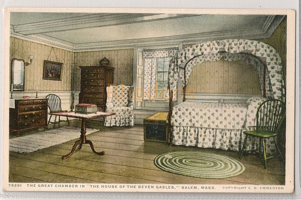 The Great Chamber In The House Of The Seven Gables, Salem, MA.- Early 1900s Postcard