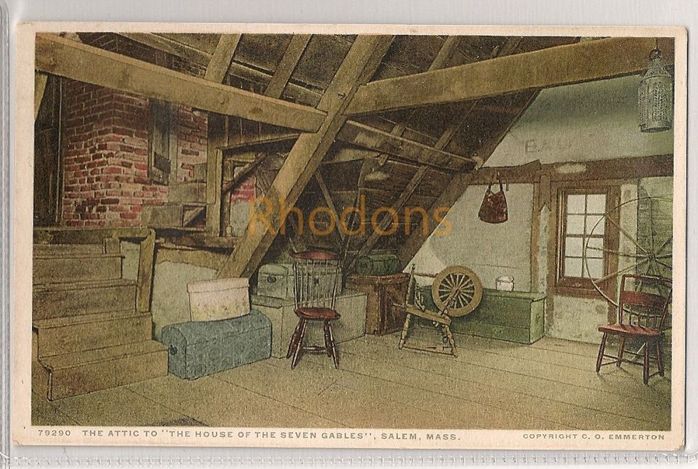 The Attic To The House Of The Seven Gables, Salem, MA - Early 1900s Postcard