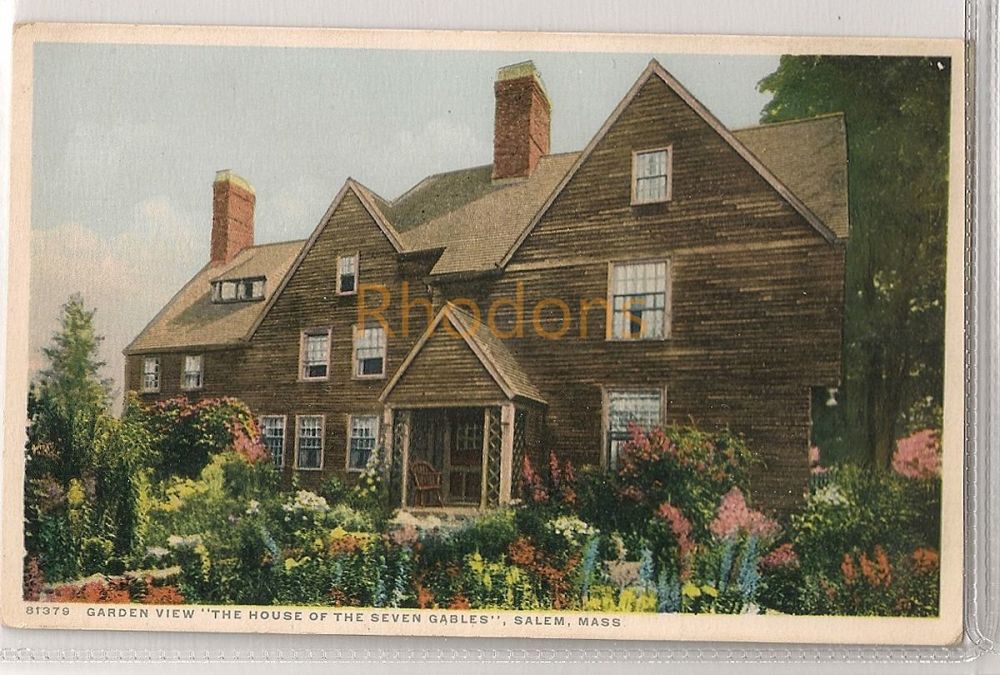 Garden View To The House Of The Seven Gables, Salem, MA. Early 1900s Postcard