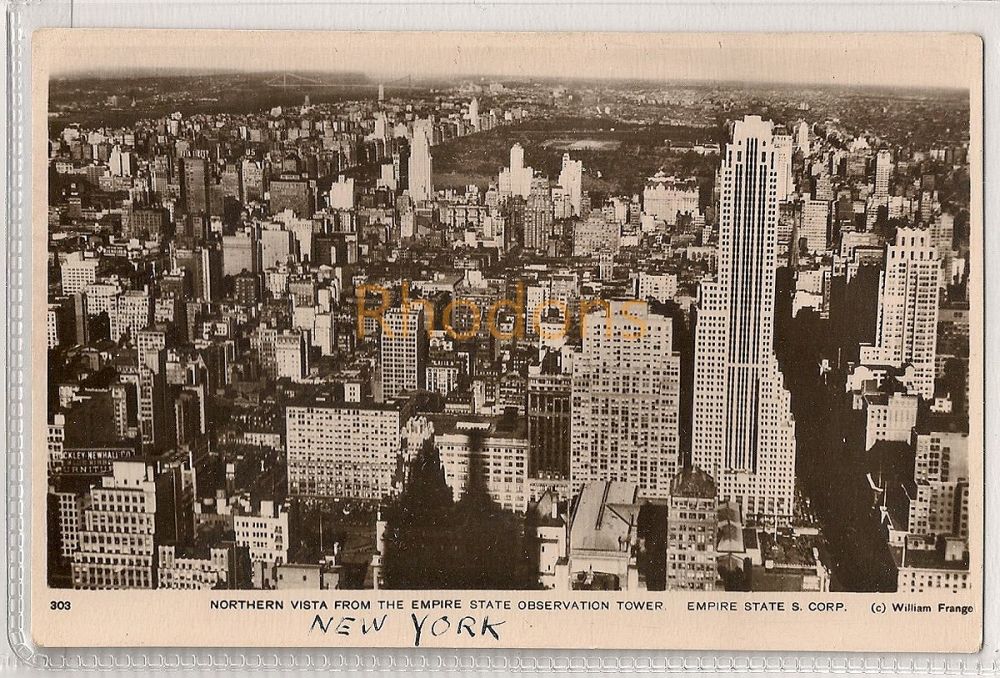 New York City Northern Vista From Empire State Building Observation Tower-1930s Real Photo Postcard