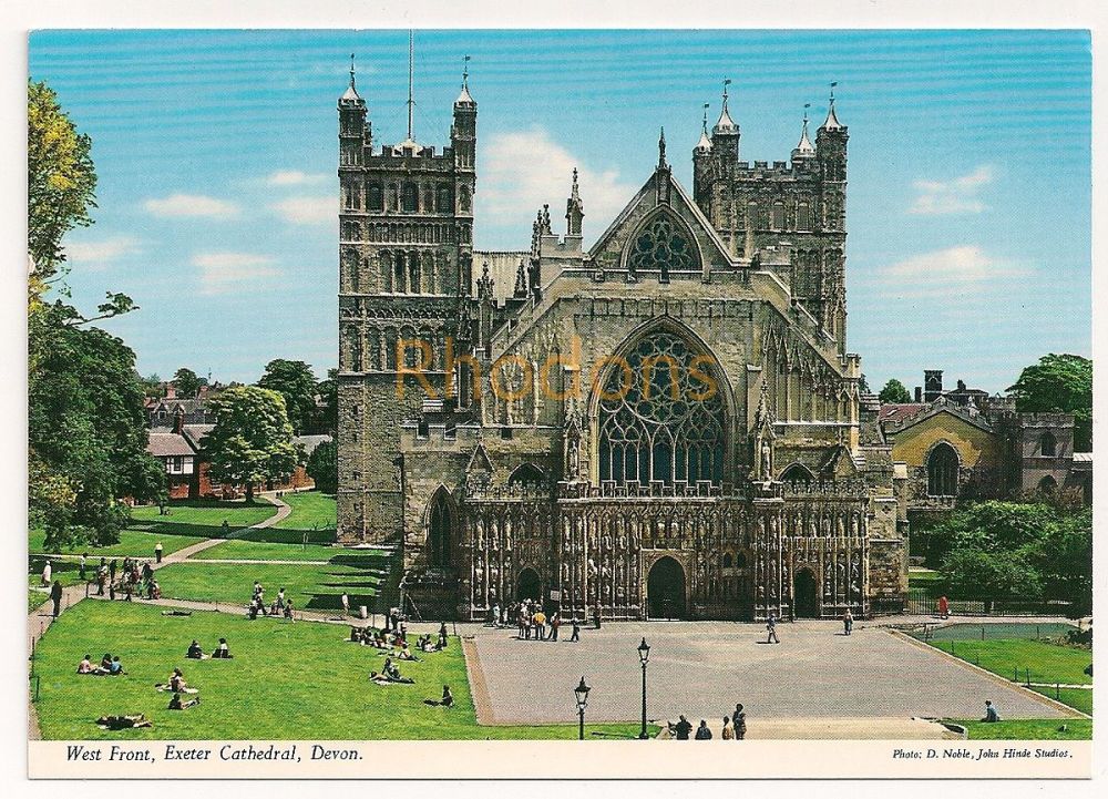 Exeter Cathedral, Devon. West Front View. John Hinde Colour Printed Postcar