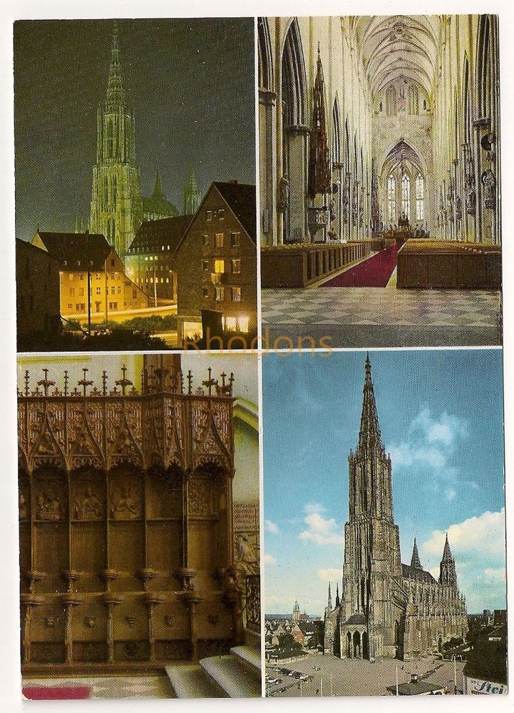 Germany: Ulm / Donnau. Das Munster, Ulm Minster. Multiview Colour Photo Postcard