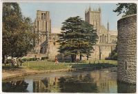 Bishops Palace Moat Wells Somerset 1960s Colour Photo Postcard