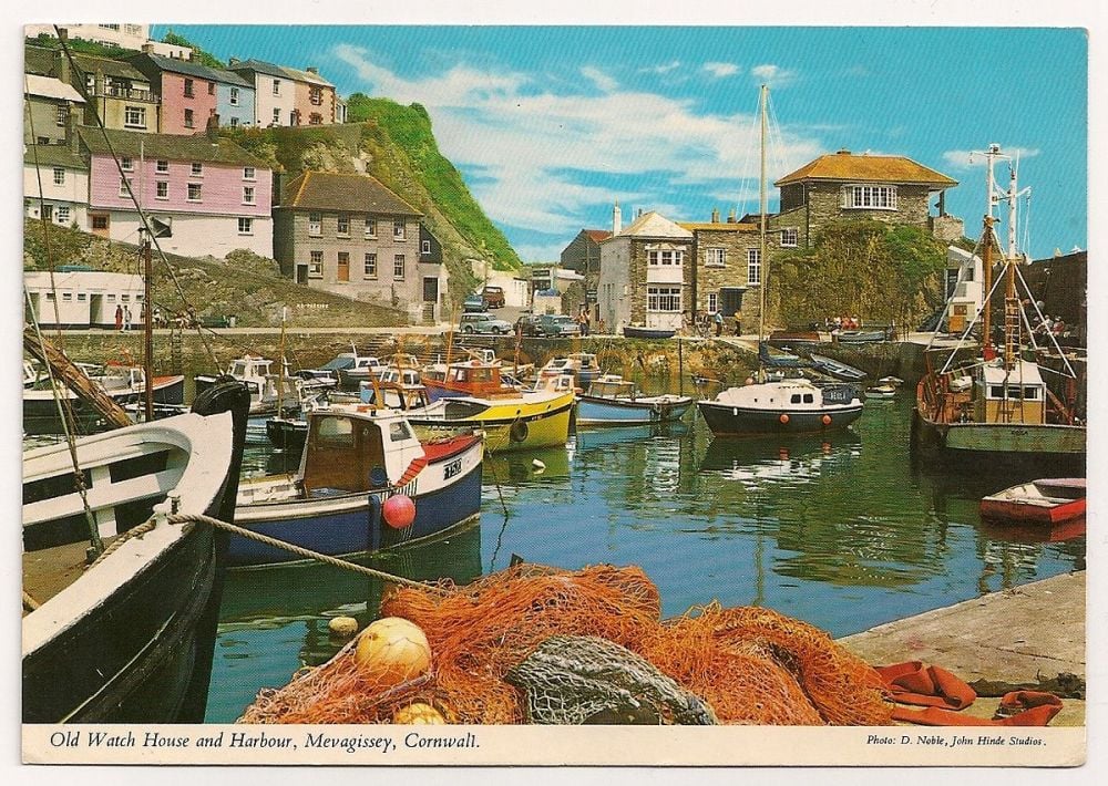 Old Watch House And Harbour, Mevagissy, Cornwall Hinde Studios Postcard