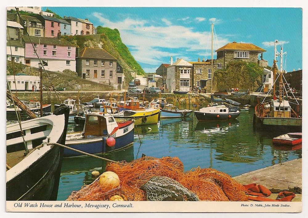 England: Cornwall. Old Watch House And Harbour, Mevagissy. John Hinde Studi