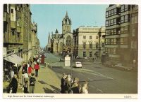 Edinburgh City High Street & St Giles Cathedral, 1970s Postcard 