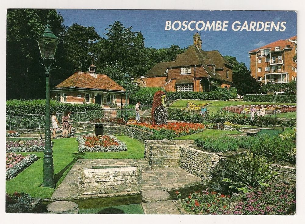 Boscombe Gardens, Bournemouth Bay Postcard (Hinde)