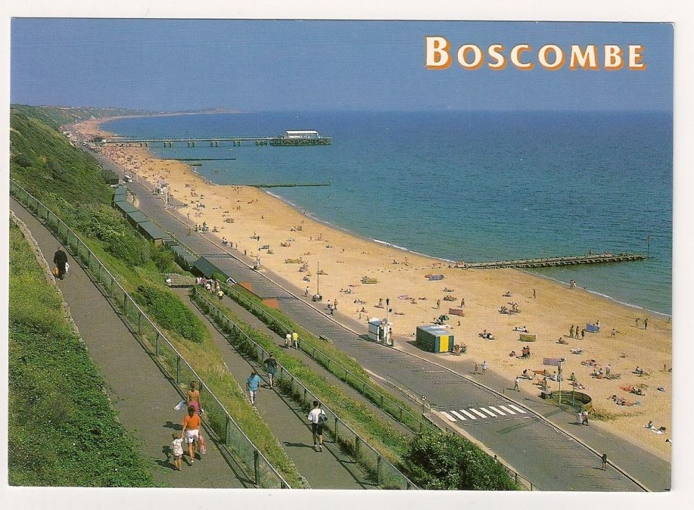 England: Dorset. Promenade And Pier View, Boscombe, Colour Photo Postcard