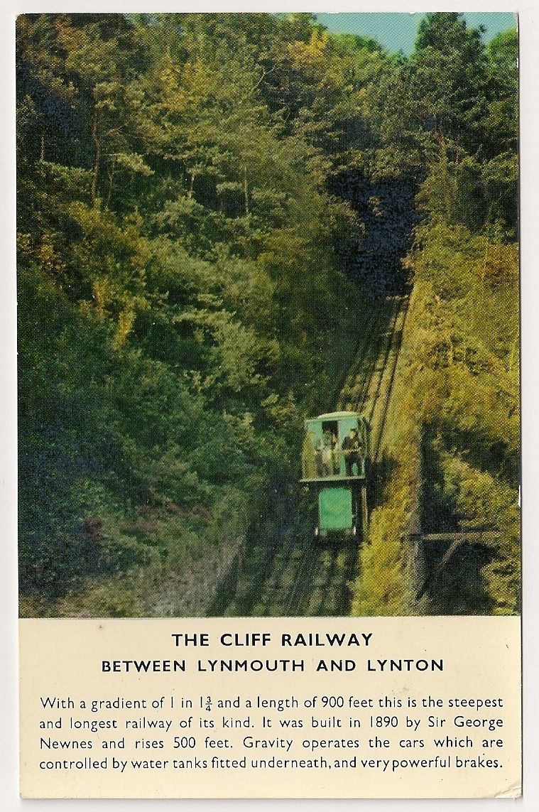 The Cliff Railway Between Lynmouth And Lynton Devon. Colour Photo 