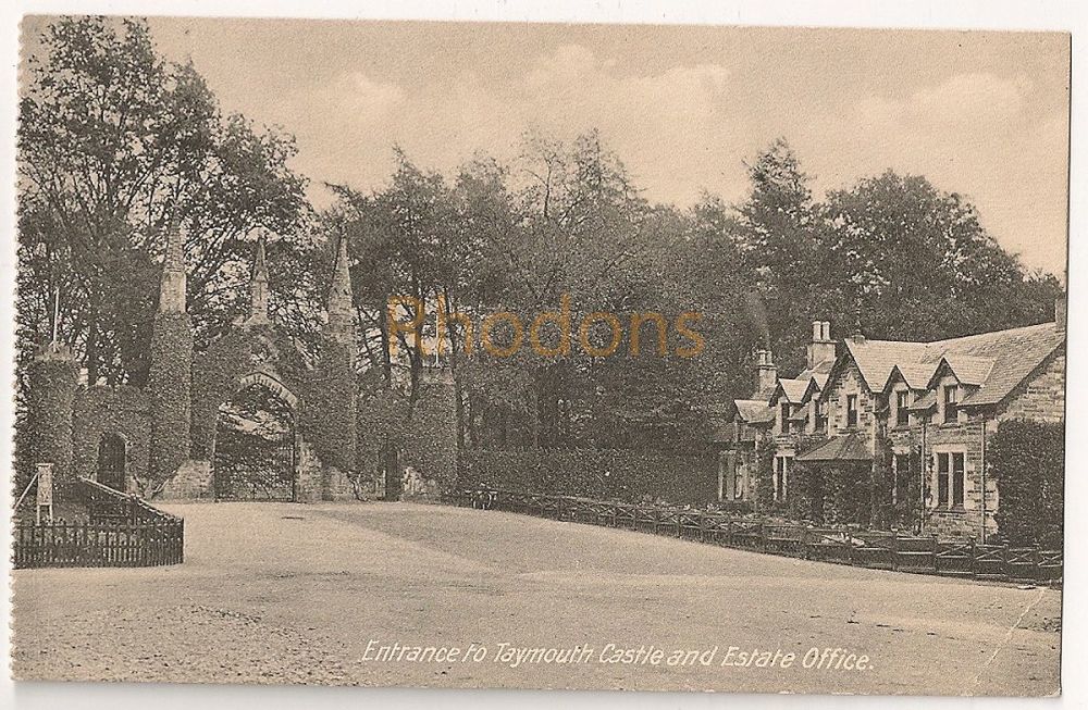 Taymouth Castle, Entrance And Estate Office View, Early 1900s Postcard
