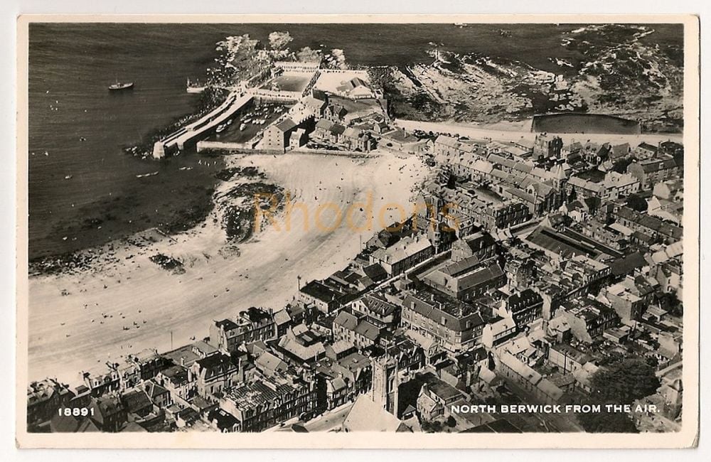 North Berwick East Lothian From The Air, Real Photo Postcard 