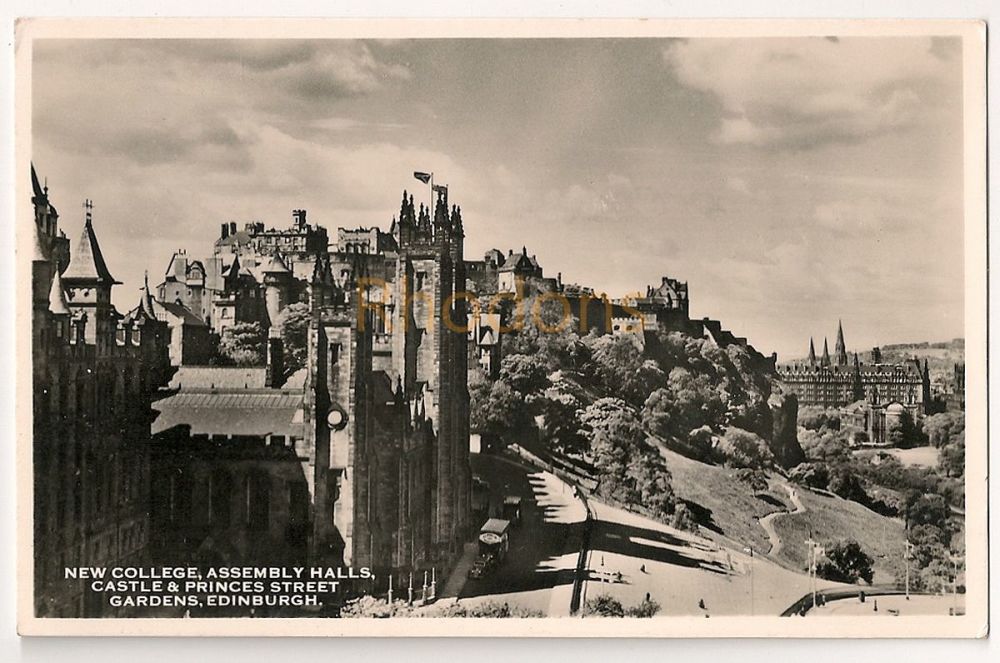 Edinburgh Cityscape Postcard Mid 1900s Real Photo