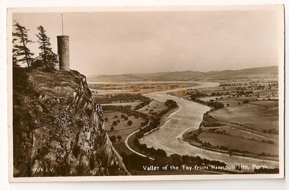 Valley Of The Tay From Kinnoull Hill, Perth-Real Photo Postcard