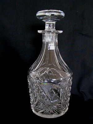 Antqiue Cut Glass Decanter with Mushroom Stopper