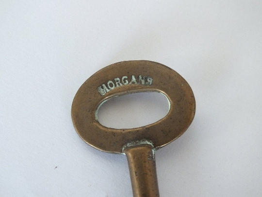 Vintage Brass Morgans Lock Key