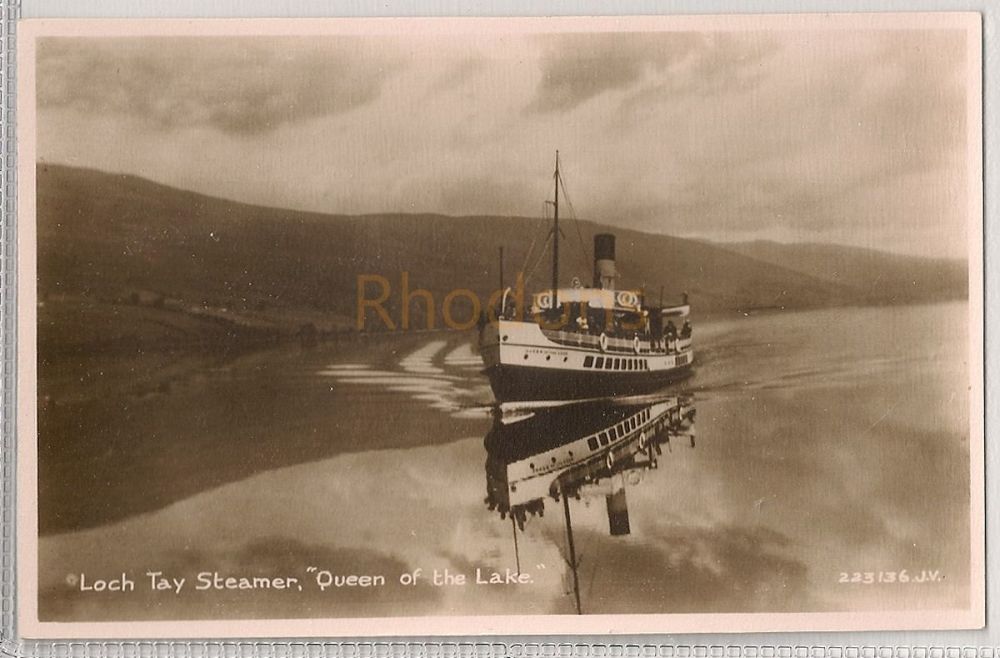 Loch Tay Steamer 'Queen Of The Lake'. Real Photo Postcard