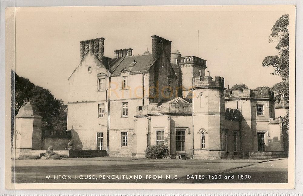Scotland: East Lothian. Winton House, Pencaitland From N E. Real Photo Post