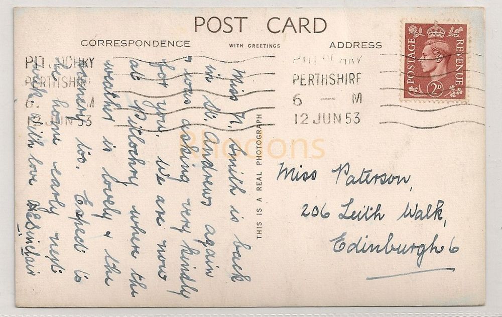 Spout Dubh Black Spout Pitlochry  Perthshire 1950s R P Postcard-PATTERSON