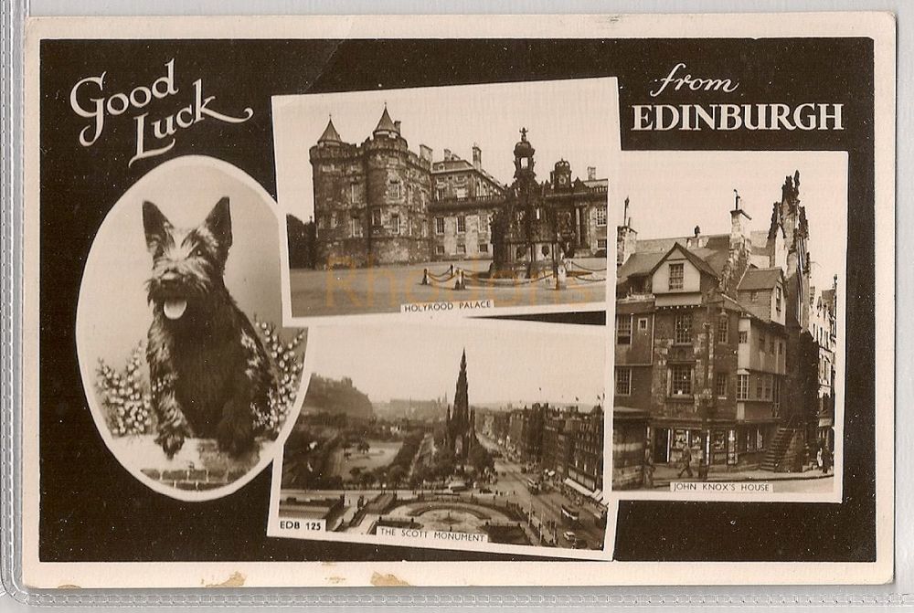Good Luck From Edinburgh. Raphael Tuck Multi-view Photo Postcard