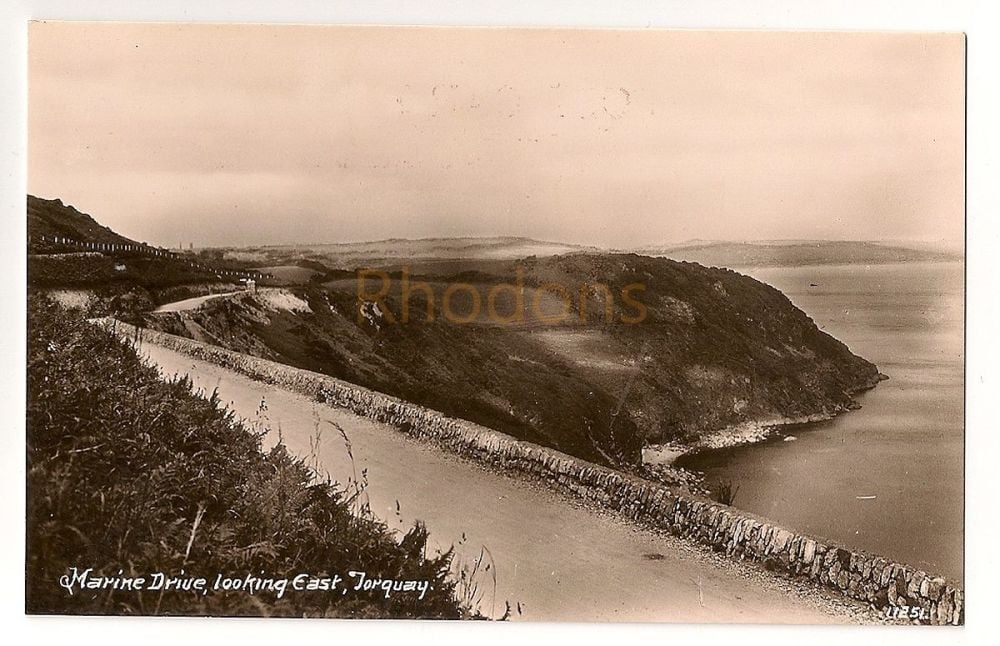 Marine Drive, Torquay Devon-Looking East. Early 1900s Postcard