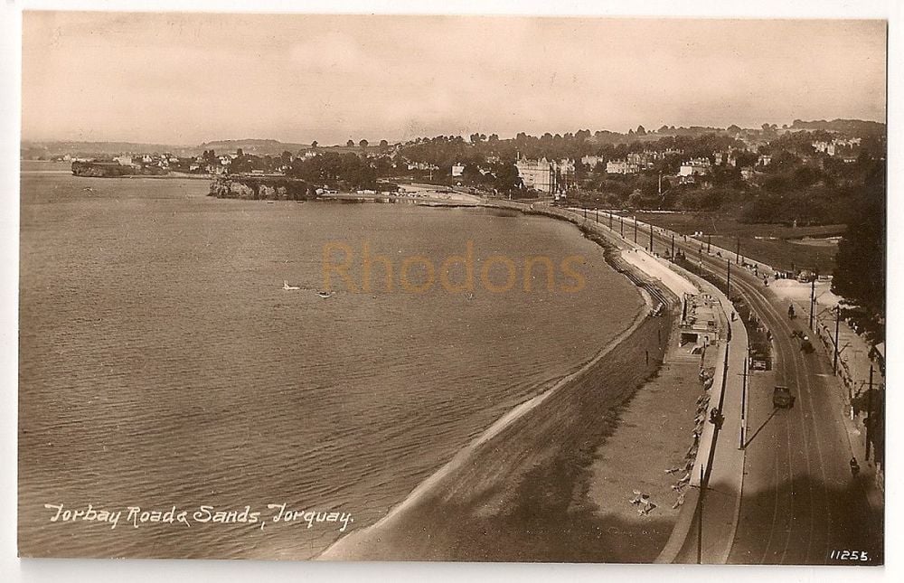 England: Devon. Torquay, Torbay Road & Sands. Early 1900s Real Photo Postca