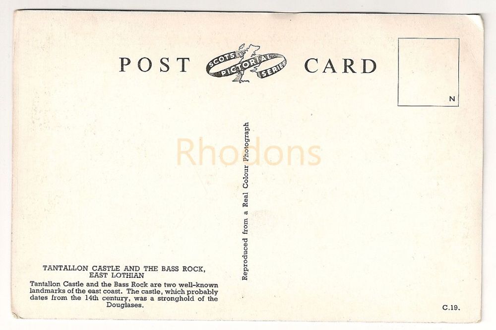Tantallon Castle & Bass Rock East Lothian Early 1900s Postcard