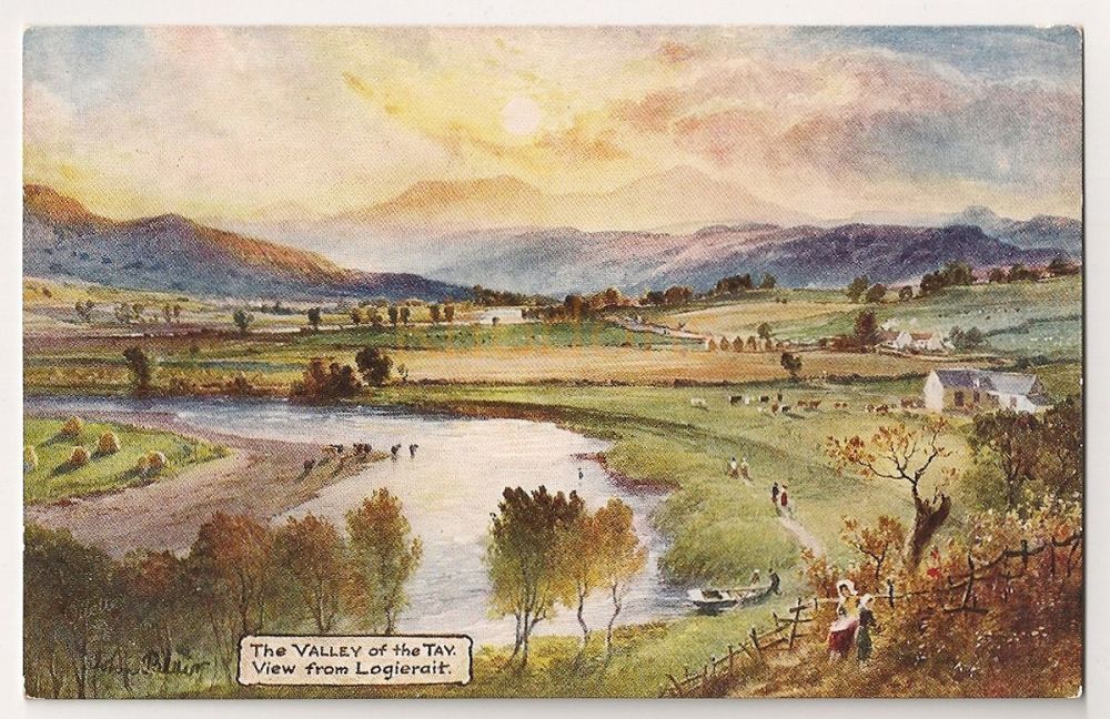 Tucks Oilette Postcard No: 7791 - View from Logierait. 'Valley Of The Tay' Series 11. Early 1900s