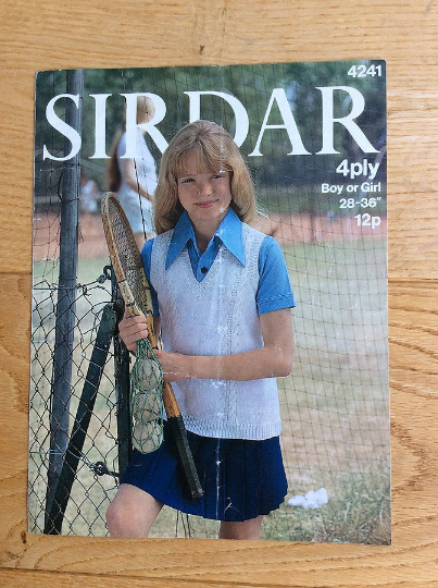 Sirdar Knitting Pattern Girl or Boy Sports Slipover No 4241