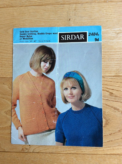 Sirdar Knitting Pattern For Womans 1960s Twinset - No 2404