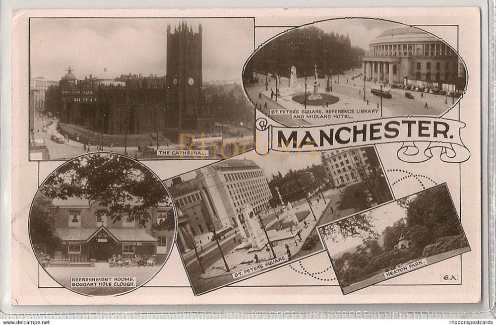 Manchester Multiview Real Photo Postcard, Early 1950s | Hodgson