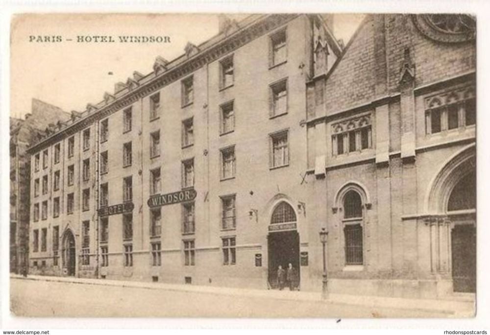 Hotel Windsor, Paris. Early 1900s Exterior View Photo Postcard   