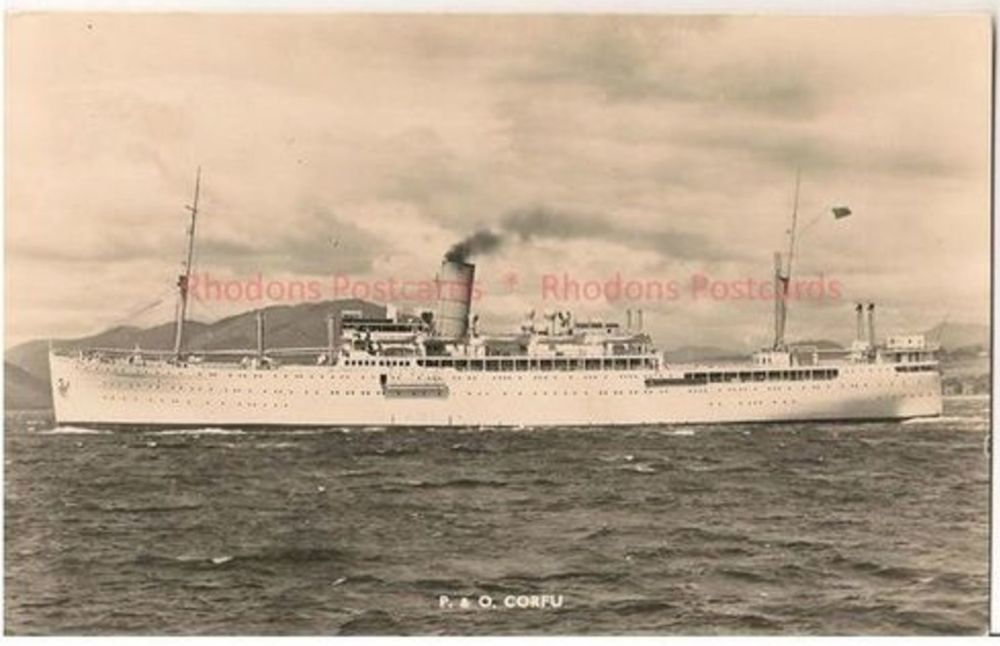 P&O Shipping Line: SS Corfu, 1950s Real Photo Postcard