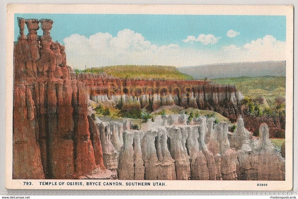 Utah: Temple Of Osiris Bryce Canyon Southern Utah. Early 1900s Postcard (Evans)