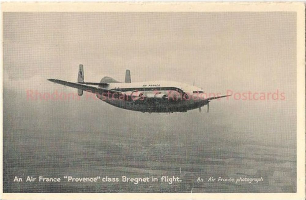 Air France 'Provence' Class Bregnet Aircraft In Flight-Printed Photo Postcard