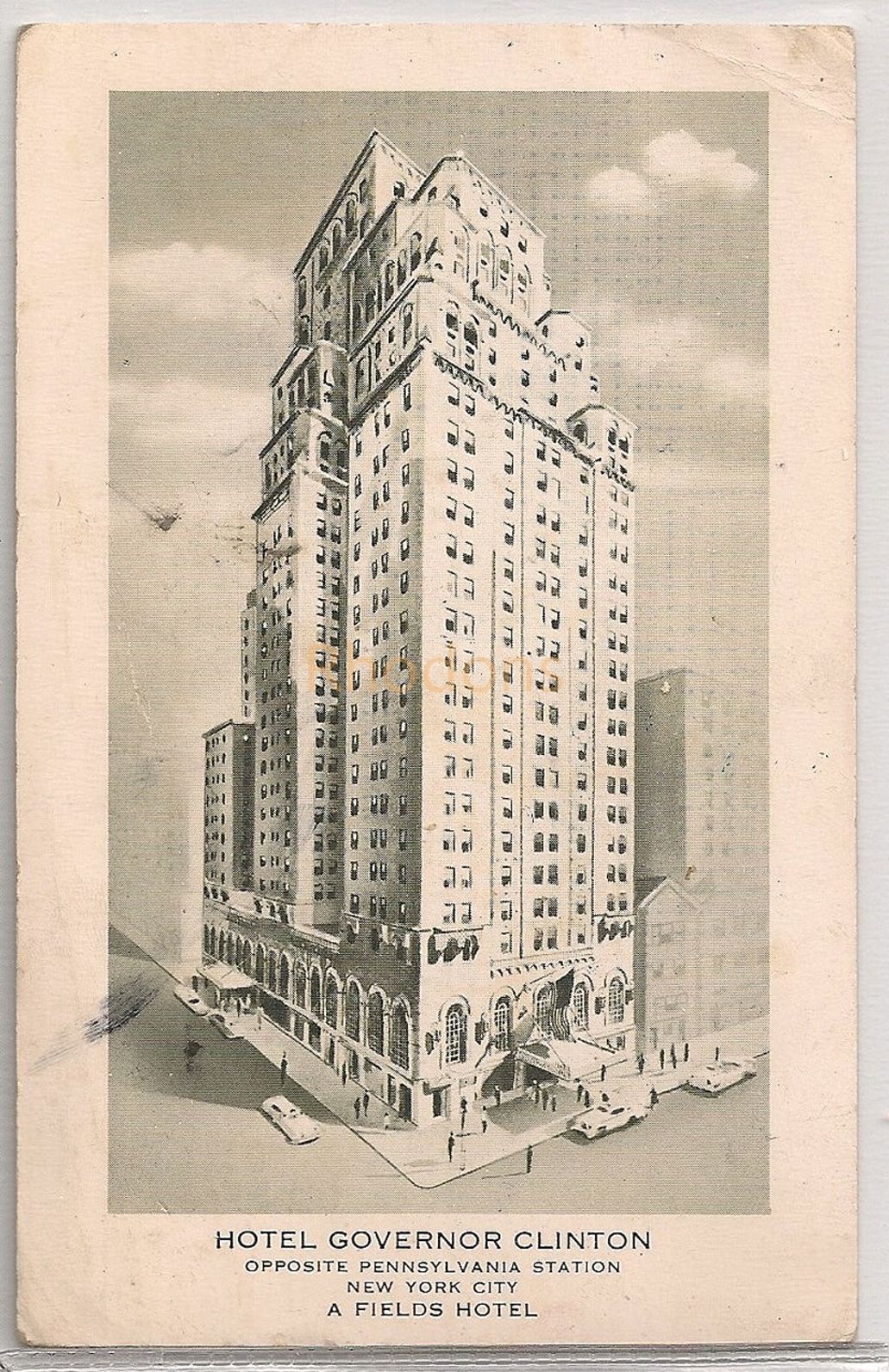 Hotel Governor Clinton NY. 1950s Postcard 1